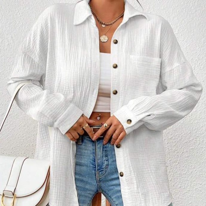 Palm Beach Cotton Drop Shoulder Beach Shirt