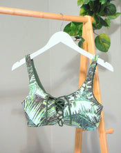 Bimini Reversible Leaf Print Bikini Top- Green