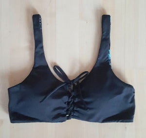 Bimini Reversible Floral Print Bikini Top- Black - Tropic House Swim